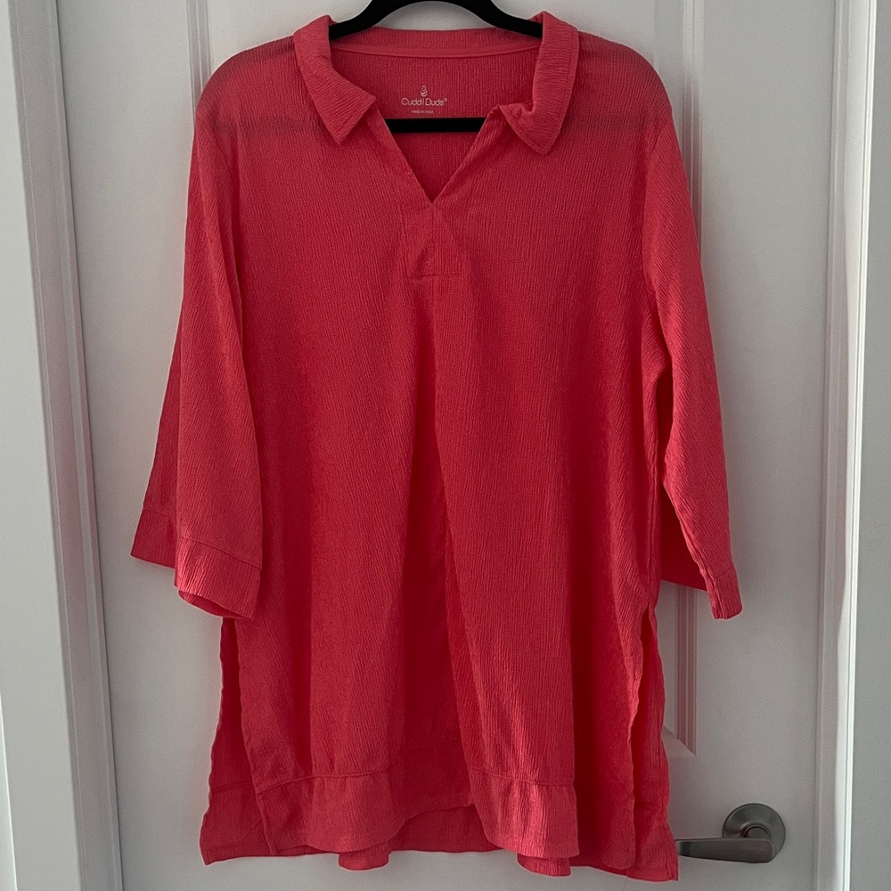 Cuddl Duds Vibrant Pink Pullover